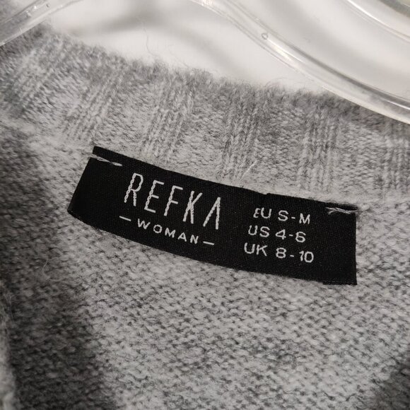 REFKA Women's Sweater Size M Gray Cable Knit Casual Modest Comfy Warm Outerwear - Picture 2 of 6